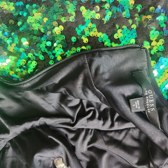 Guess Sequin Peplum Crop Top - Picture 3 of 3